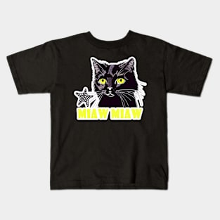 Cat Miaw: Playful and Cute Cat Design Kids T-Shirt